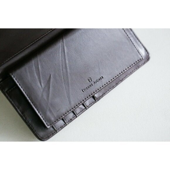 Brand New Etienne Aigner Canvas Leather Monogram  Large Tri Fold Wallet - Picture 10 of 10